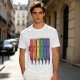 Olive T-Shirt With Rainbow Pride Cats Graphic