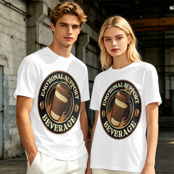 Emotional Support Beverage Coffee Lover Graphic T-Shirt