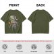 Olive T-Shirt With Cute Mummy Holding Hot Coffee Print