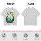 Anime Silhouette Graphic Olive Green Short Sleeve T-Shirt