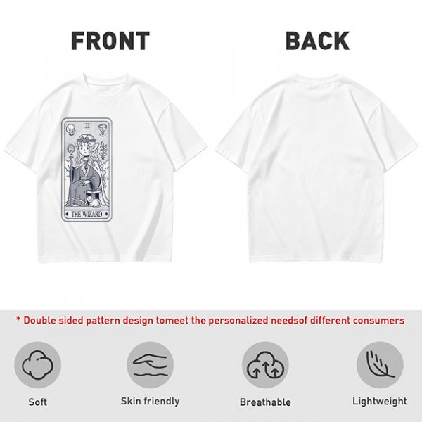 Olive T-Shirt With The Wizard Tarot Card Style Graphic Print