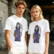 Olive T-Shirt With Cute Grim Reaper Holding Wilted Potted Plant Print