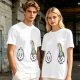 Oversized Olive T-Shirt With Sad Clouds And Rainbow Drip Graphic