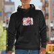 Black hoodie with cartoon friends graphic and friend ship text