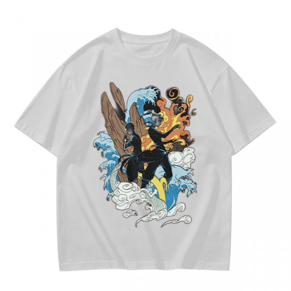 Olive T-Shirt With Elemental Bender Artwork Print