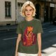 Olive T-Shirt With Nerdy Ginger Cat Reading Book Print