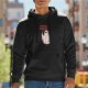 Black hoodie with ghost holding 'Haunt the Rich' protest sign