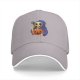 Black baseball cap with grim reaper eating pumpkin ramen graphic