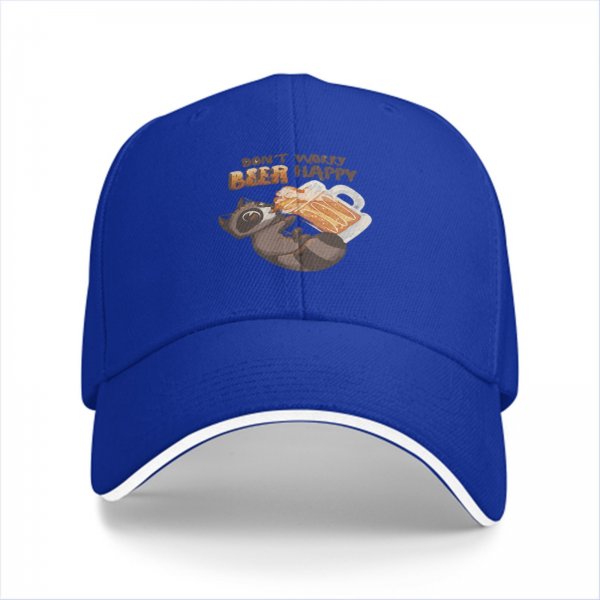 Don't Worry Beer Happy Raccoon Graphic Baseball Cap