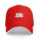 Black Baseball Cap with Teacup and Saucer Graphic Print