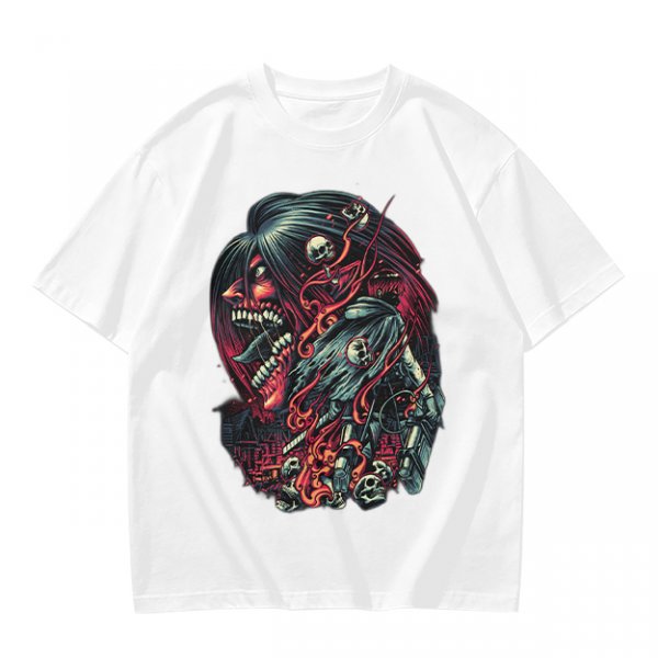 Olive T-Shirt With Dark Fantasy Skull And Monster Graphic Print