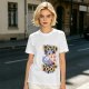 Olive t-shirt with funny pigeon pizza 'Give me food or I will poop' print