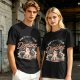Olive graphic t-shirt with 'Don't Fight Your Demons' cat art