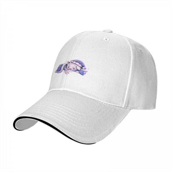 Black baseball cap with a sleeping cute cat graphic