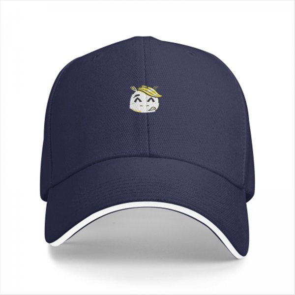 Black Baseball Cap With Cute Cartoon Character Emblem