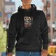 Black hoodie with skull watching movie graphic design