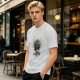 Olive T-Shirt With Skeleton Couple Embracing Red Heart Print
