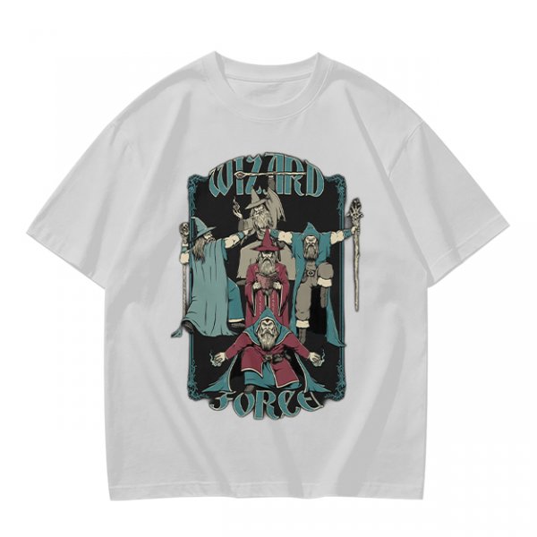 Olive T-Shirt With Wizard Force Graphic Art Print