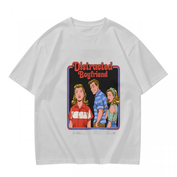 Olive T-Shirt with Distracted Boyfriend Meme Graphic Print
