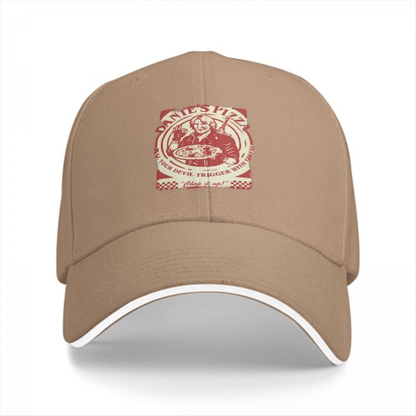 Black Baseball Cap With Dante's Pizza Devil Trigger Print