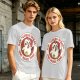 Olive t-shirt with angry chicken holding knife and funny text design