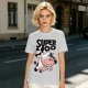 Olive green t-shirt with 'SUPER MOO' and cartoon cow graphic
