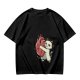 Olive T-Shirt With Cute White Cat Hugging Anatomical Heart Print