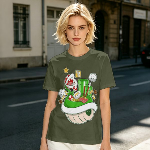 Super Mario Themed Ramen Graphic T-Shirt