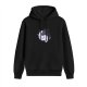 Black Hoodie With Yin Yang Rhino Graphic Print