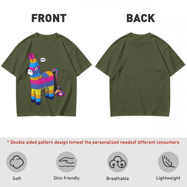 Oops Donkey Pinata Graphic Olive Green T-Shirt