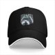 Black baseball cap with Totoro rainy forest graphic print