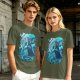 Olive Green T-Shirt With Mystical Ancient Tree Face Print