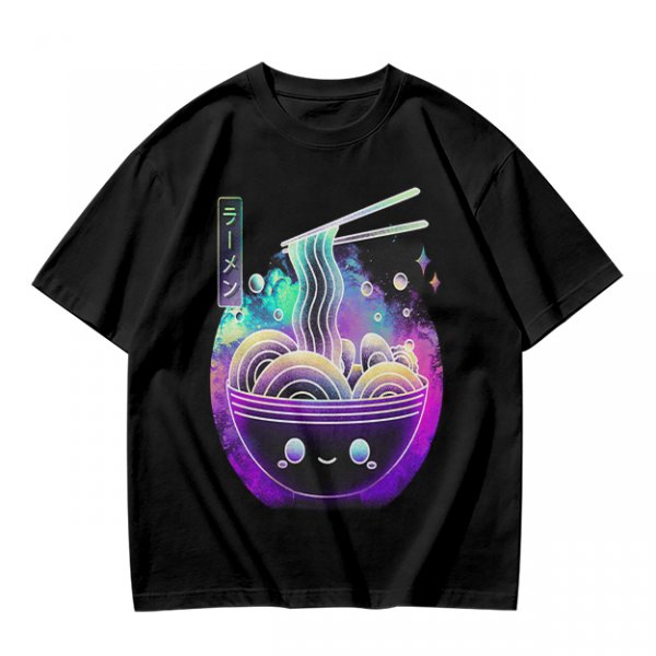 Olive T-Shirt With Galaxy Ramen Bowl Kawaii Graphic