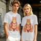 Olive T-Shirt With Happy Bear Holding Fork And Knife Here For Snacks Print