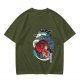 Spirited Away anime graphic olive green short sleeve t-shirt
