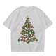 Olive T-Shirt With Cute Cat Christmas Tree Holiday Print