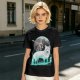 Olive T-Shirt With Wolf Warrior And Moon Forest Art Print