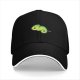Black Baseball Cap with Cute Green Chameleon Graphic