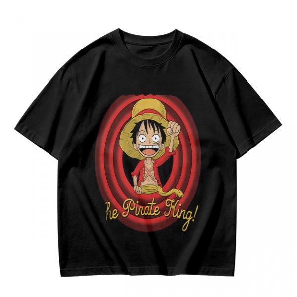 One Piece Luffy The Pirate King Graphic Olive T-Shirt