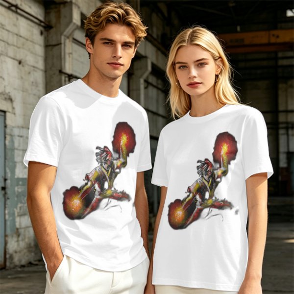 Olive T-shirt with Fire Bending Warrior Graphic Print