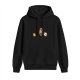 Black hoodie with cute flame character graphic design