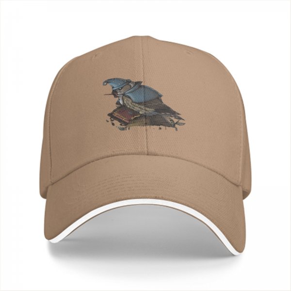 Black Baseball Cap With Wizard Owl Art Print