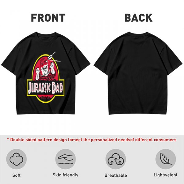 Olive T-Shirt with Jurassic Dad Dinosaur Graphic Print