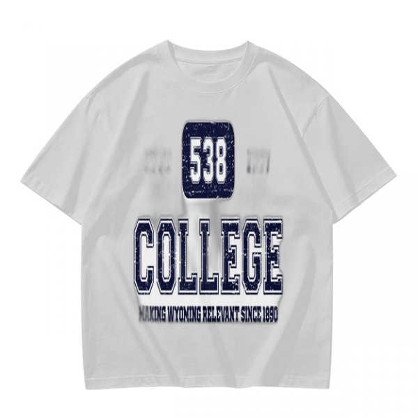 Olive College Graphic T-Shirt with 538 Print Design