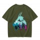 Olive T-Shirt With Spirited Away Dragon Silhouette Artwork