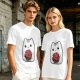 Olive T-Shirt With Cute White Cat Holding D20 Dice Print