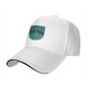Black baseball cap with teal snake and text graphic