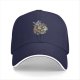 Black Baseball Cap With Floral Cat Head Art Print