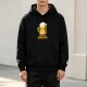 Black hoodie with cute beer mug graphic and 'FREE CHUGS' text