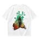 Olive T-shirt with Samurai Warrior and Helmet Art Print